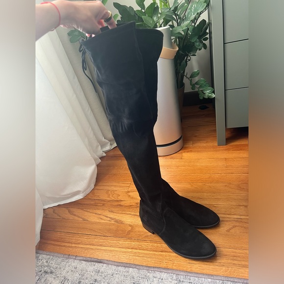 Stuart Weitzman Lowland Boots 8.5 Black Suede - Picture 3 of 16
